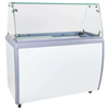 EFI FICD-26 commercial ice cream dipping cabinet with glass top for optimal product visibility.