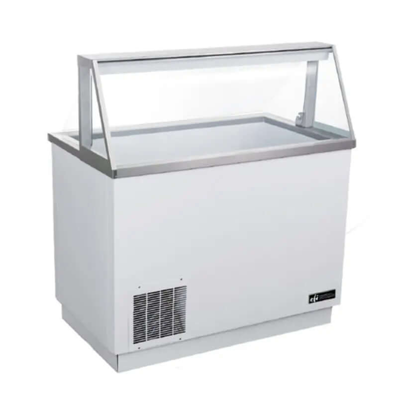 EFI FICDC-47 47" Commercial Ice Cream Dipping Display Freezer for showcasing ice cream flavors.