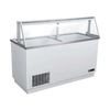 EFI FICDC-68 68" Commercial Ice Cream Dipping Display Freezer with transparent top for optimal product visibility.