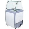 DC-150 Dipping Cabinet Ice Cream Freezer featuring a glass top design for optimal product visibility and storage.