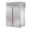 True Spec Series heavy-duty roll-thru refrigerator with stainless steel construction and double doors.