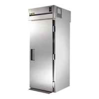 True STA1RRT89-1S-1S Spec Series roll-thru stainless steel refrigerator for commercial kitchens.