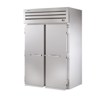 True STA2RRI89-2S-HC 68-Inch Double-Section Roll-In Commercial Refrigerator with stainless steel finish.
