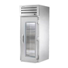 True STG1RRI-1G-HC single-section roll-in refrigerator for commercial kitchens with glass door.